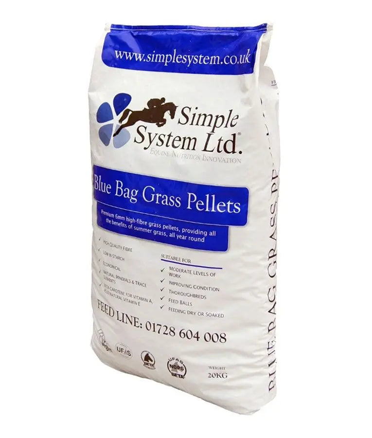 SIMPLE SYSTEM BLUE BAG GRASS PELLETS 20KG Simple System