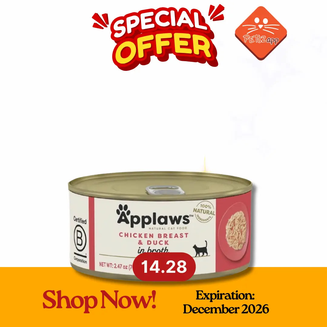 APPLAWS IN BROTH ADULT WET CAT FOOD IN TIN CHICKEN WITH DUCK 156G APPLAWS