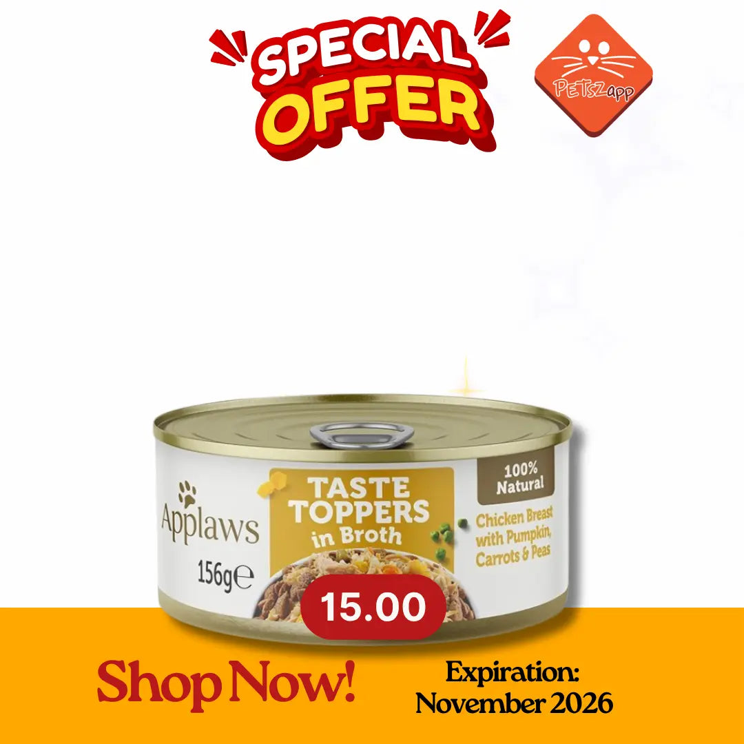 APPLAWS TASTE TOPPES IN BROTH WET DOG FOOD 156G TIN APPLAWS