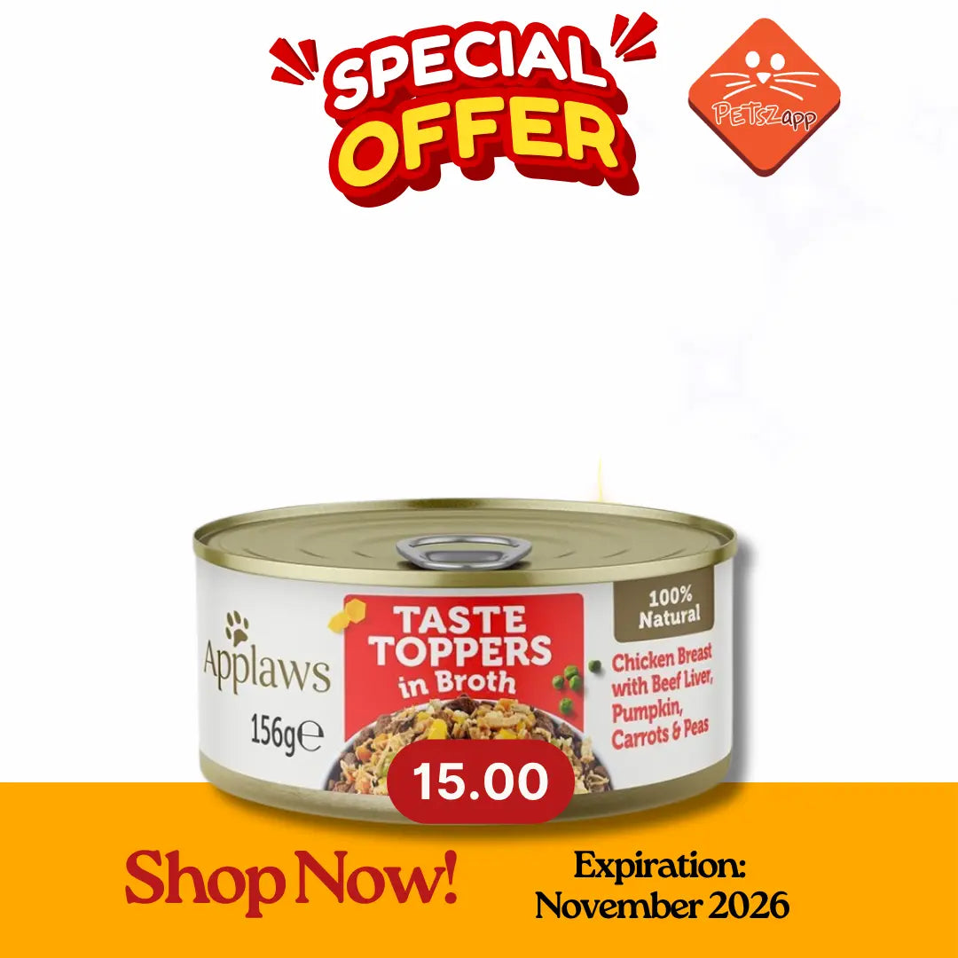 APPLAWS TASTE TOPPES IN BROTH WET DOG FOOD 156G TIN APPLAWS
