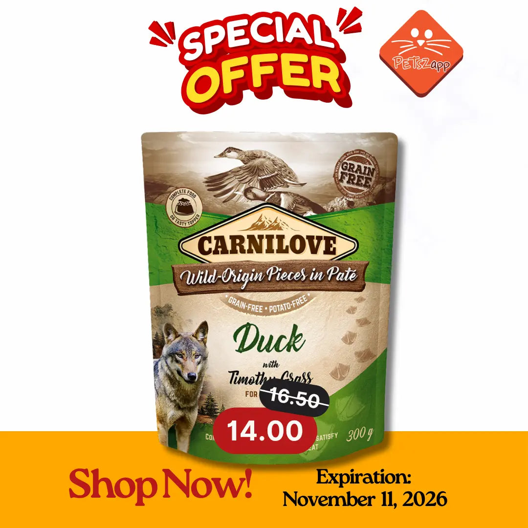 CARNILOVE DUCK WITH TIMOTHY GRASS FOR ADULT DOGS WET FOOD POUCH 300G Carnilove