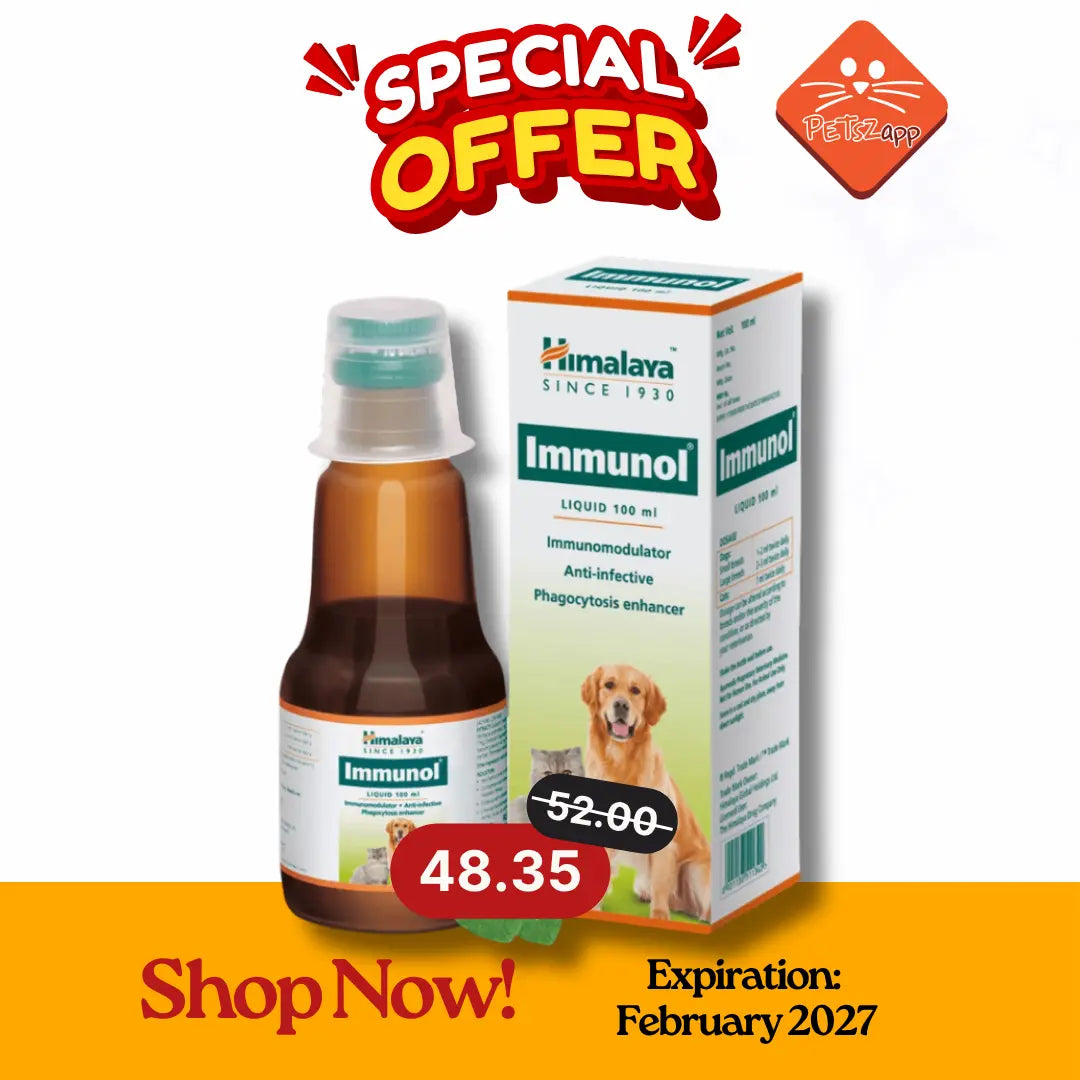 HIMALAYA HERBALS IMMUNOL LIQUID HEALTH SUPPLEMENT FOR DOGS & CATS 100 ML Himalaya
