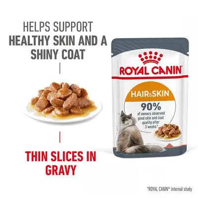 ROYAL CANIN FELINE CARE NUTRITION HAIR & SKIN GRAVY (INTENSE BEAUTY) WET CAT FOOD POUCH, 85g Royal Canin