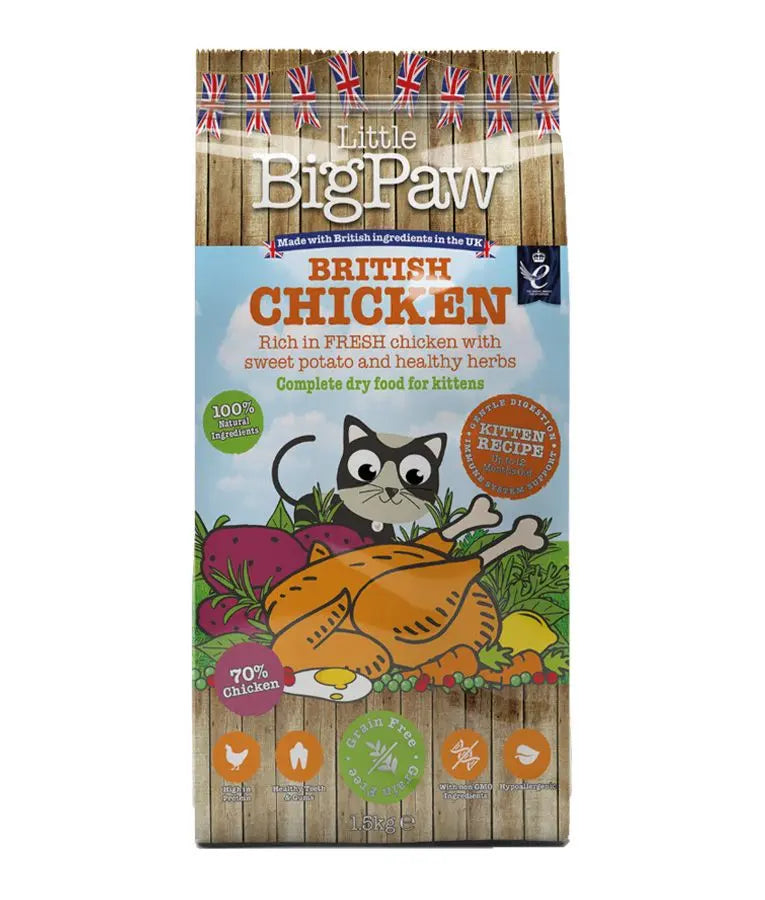 LITTLE BIGPAW BRITISH CHICKEN DRY KITTEN FOOD 1.5KG LITTLE BIGPAW