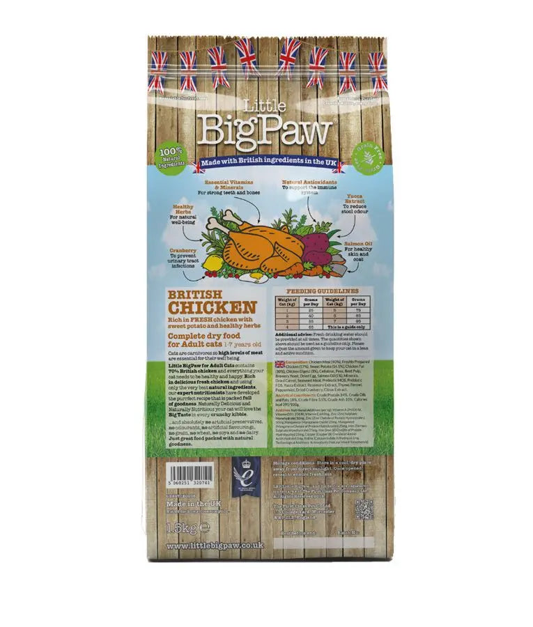 LITTLE BIGPAW BRITISH CHICKEN ADULT DRY CAT FOOD 1.5KG LITTLE BIGPAW