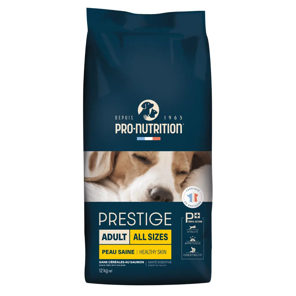 PRO NUTRITION PRESTIGE DOG ADULT ALL SIZE HEALTHY SKIN SALMON - GRAIN FREE Pro Nutrition