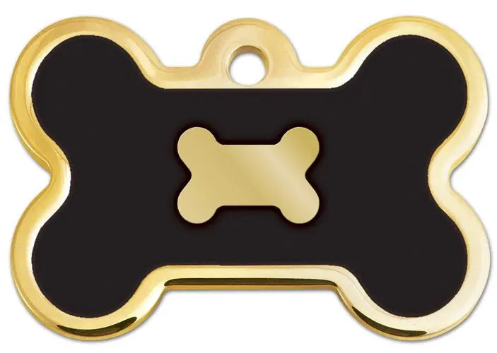 ID TAG BONE EPOXY GOLD & BLACK The Hillman