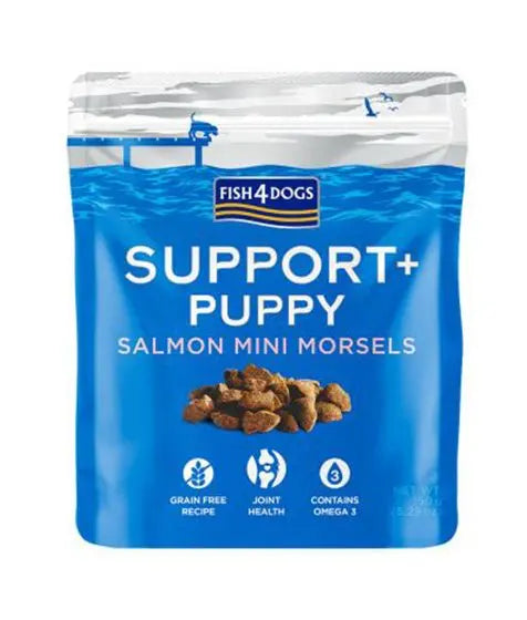 FISH4DOGS SUPPORT+ SALMON MINI MORSELS PUPPY TREARS 150G FISH4DOGS