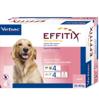 EFFITIX SPOT ON FOR DOGS 4 PIPETTES VIRBAC