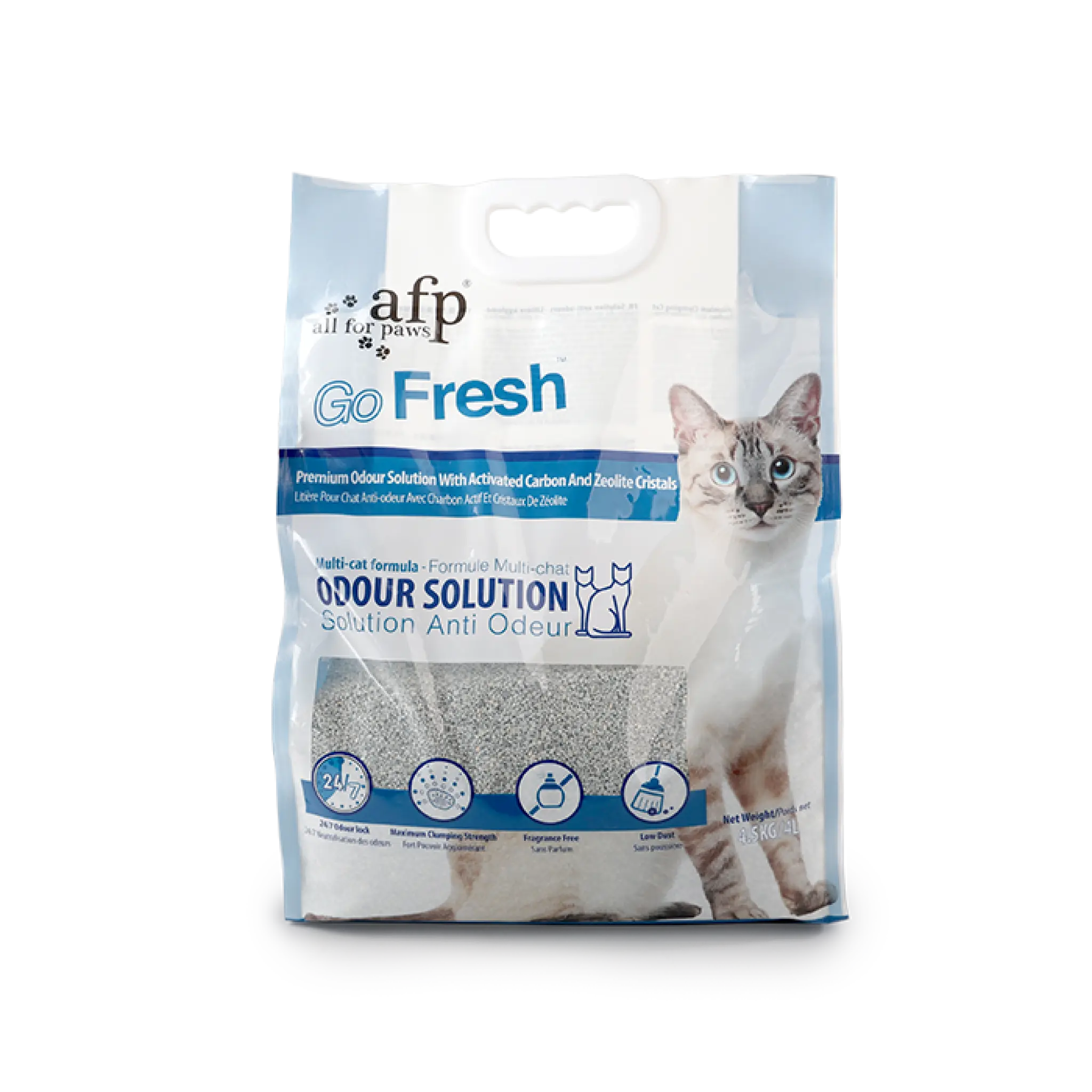 Clumping Cat litter Activated Carbon 4.5 kg ALL FOR PAWS