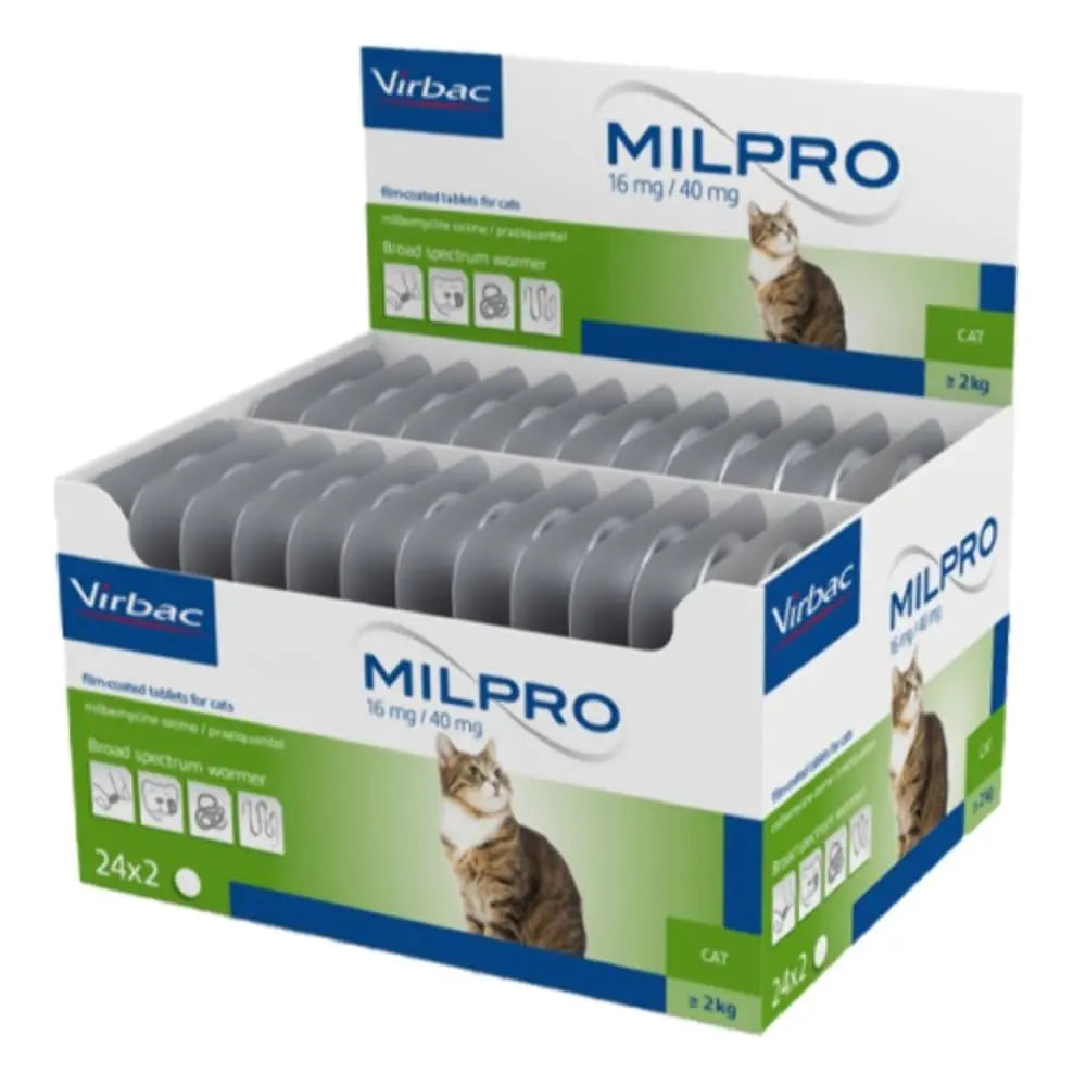 Milpro Deworming for Cats above 2 kg (16mg/40mg) VIRBAC