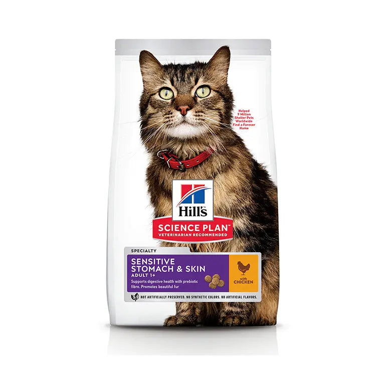 HILL'S SCIENCE PLAN SENSITIVE STOMACH & SKIN ADULT CAT FOOD WITH CHICKEN Hills