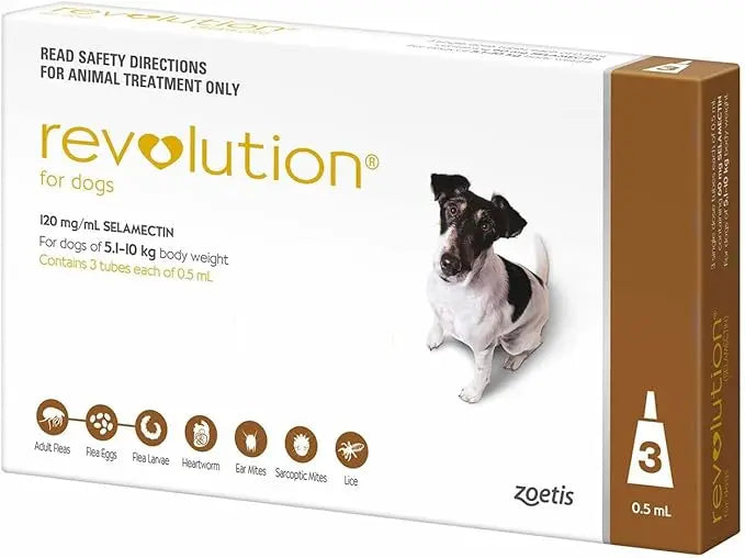 REVOLUTION THE COMPLETE FLEA, TICK, AND HEARTWORM PREVENTION FOR DOGS 10.1-20 LBS (5.1-10 KG) - 3 DOSES Zoetis