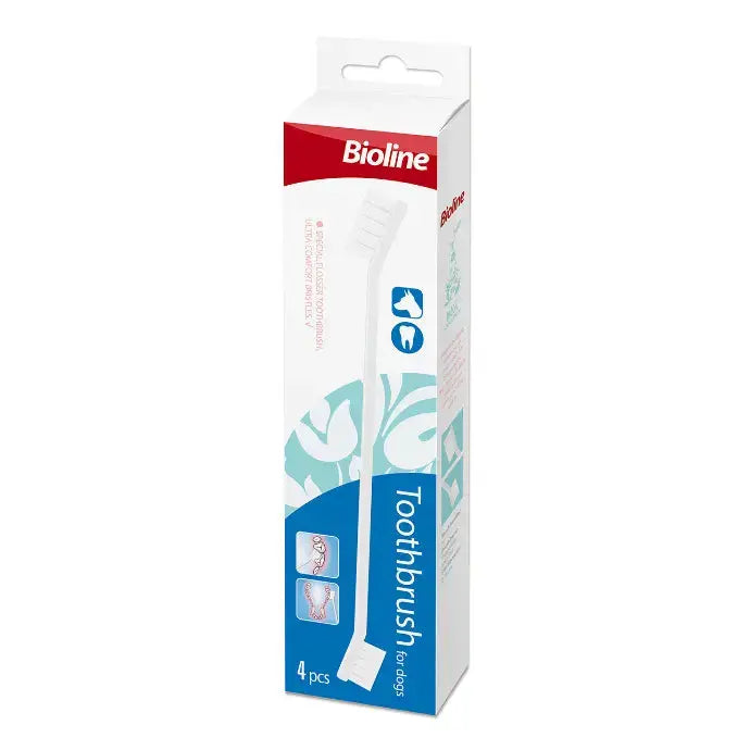 Bioline Toothbrush for Dogs Set 4pcs Bioline