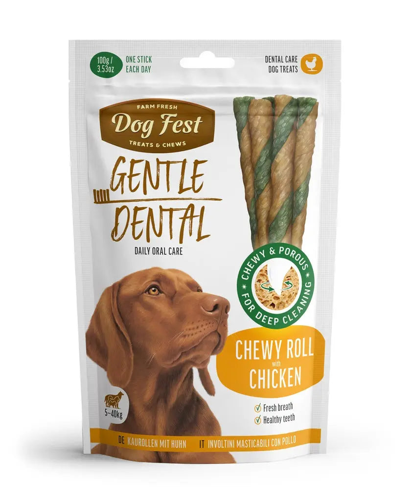 DOG FEST DENTAL TREATS FOR ADULT DOGS CHEWY ROLL 100G Dog Fest