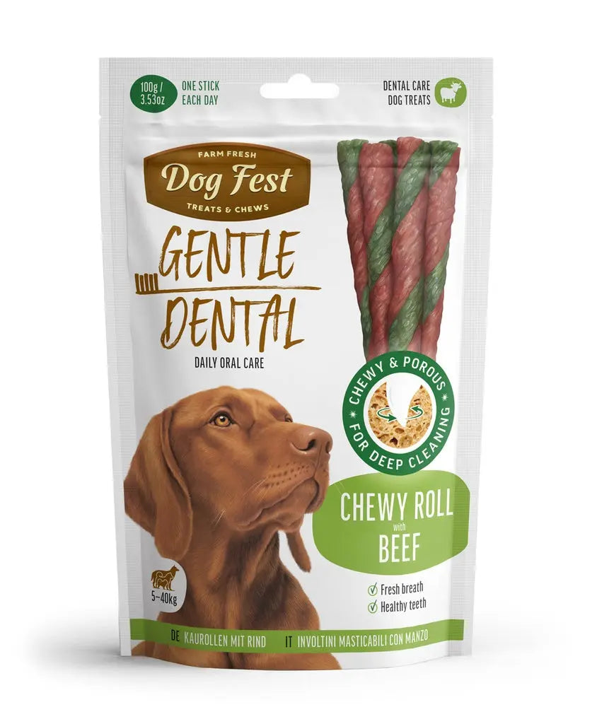 DOG FEST DENTAL TREATS FOR ADULT DOGS CHEWY ROLL 100G Dog Fest