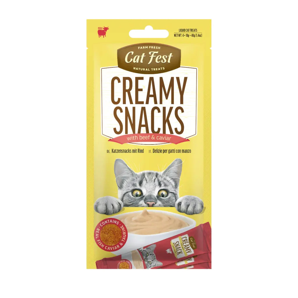 CAT FEST CREAMY SNACKS WITH CAVIAR 4X10G CAT FEST