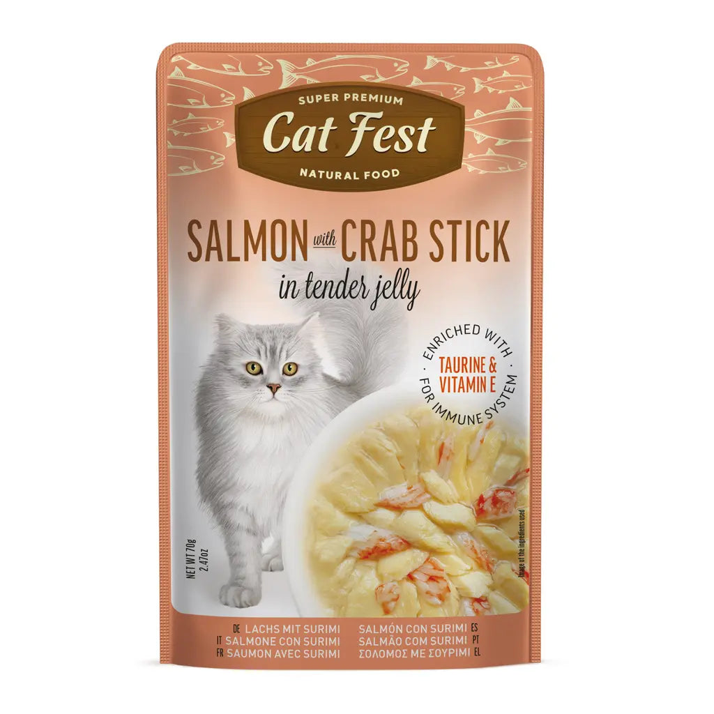 CAT FEST SALMON IN TENDER JELLY FOR CATS 70G CAT FEST
