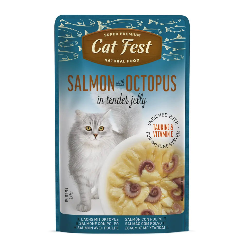 CAT FEST SALMON IN TENDER JELLY FOR CATS 70G CAT FEST