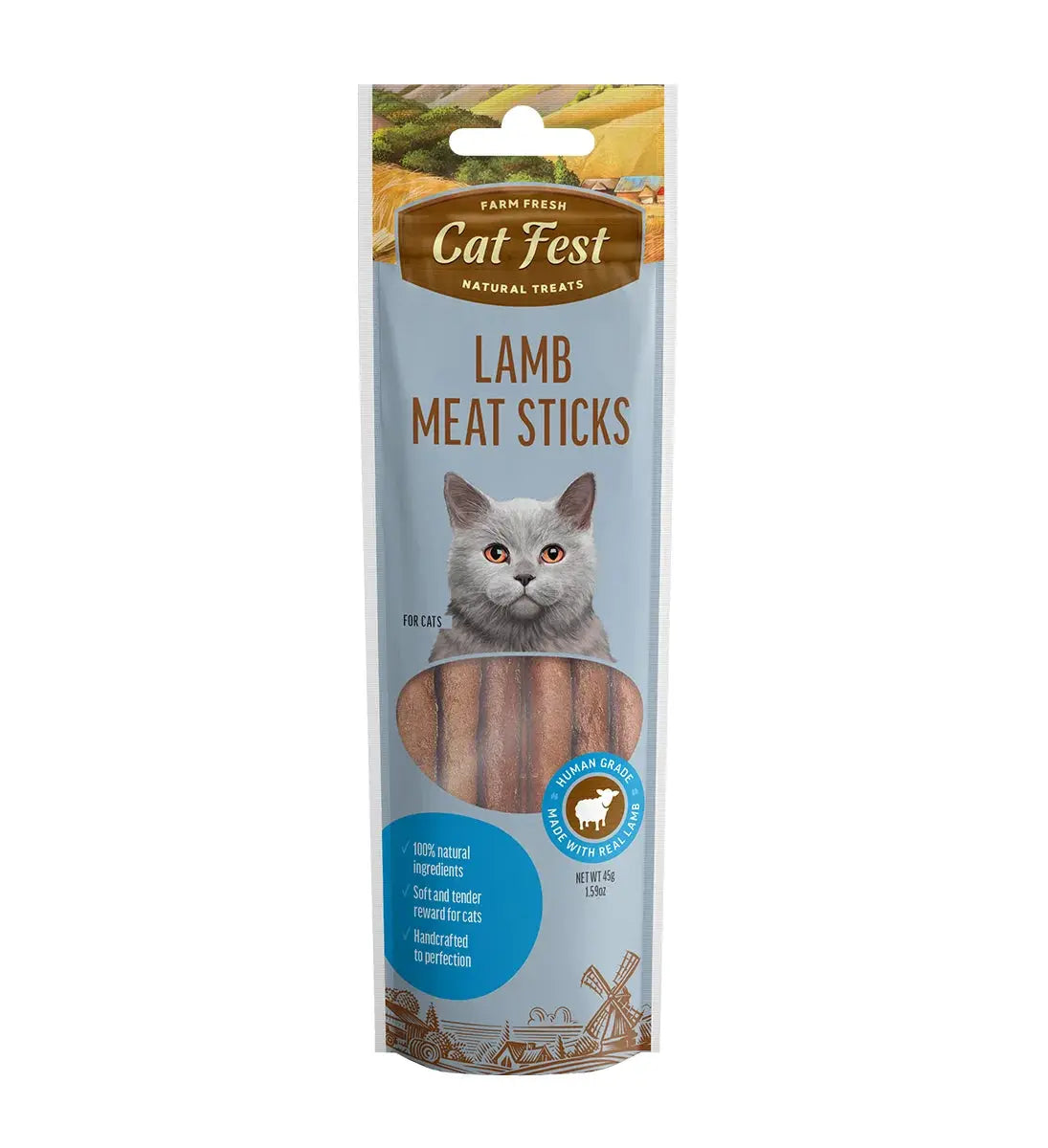 CAT FEST MEAT STICKS FOR CAT TREATS 45G Farm Fresh