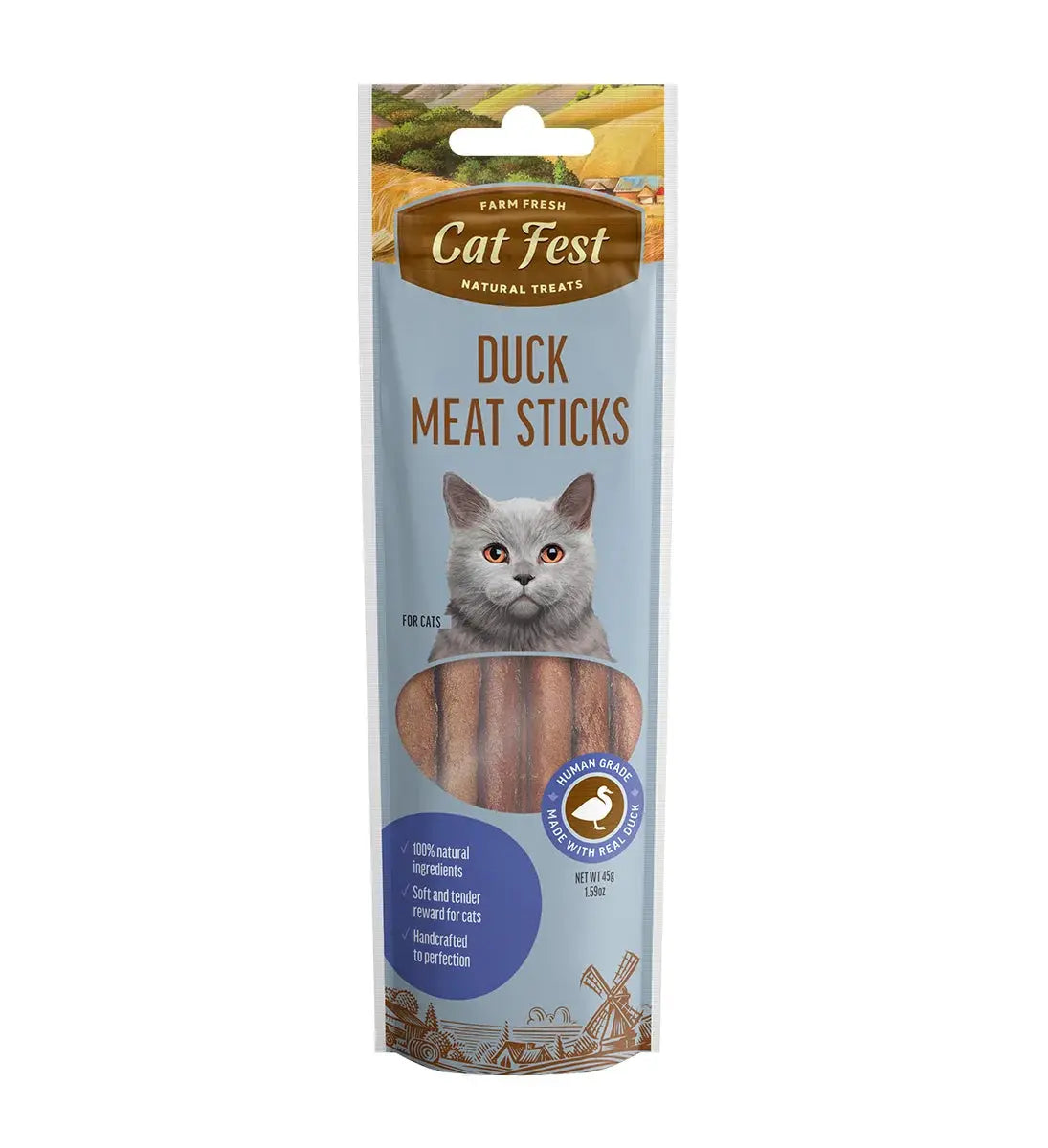 CAT FEST MEAT STICKS FOR CAT TREATS 45G Farm Fresh