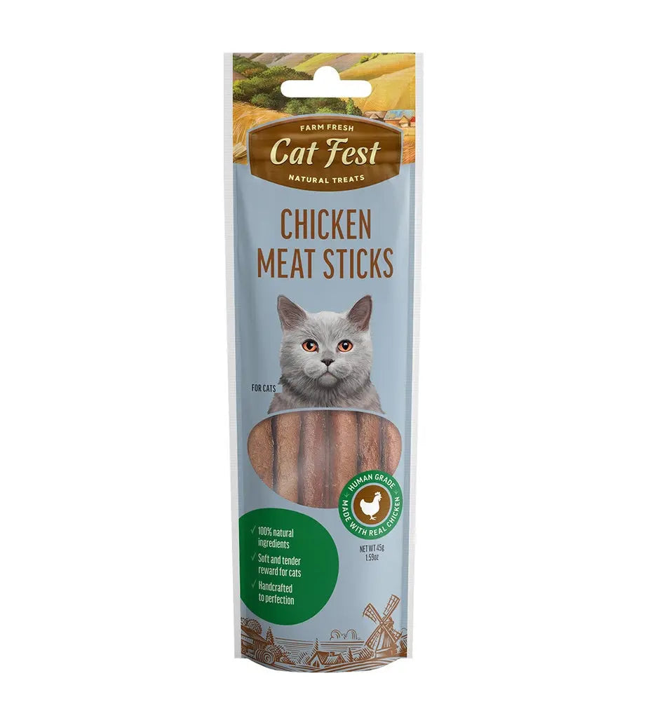 CAT FEST MEAT STICKS FOR CAT TREATS 45G Farm Fresh