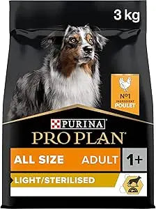 PURINA® PRO PLAN® ALL SIZES ADULT LIGHT / STERILISED WITH OPTIWEIGHT®, RICH IN CHICKEN DRY DOG FOOD PetFit.ae