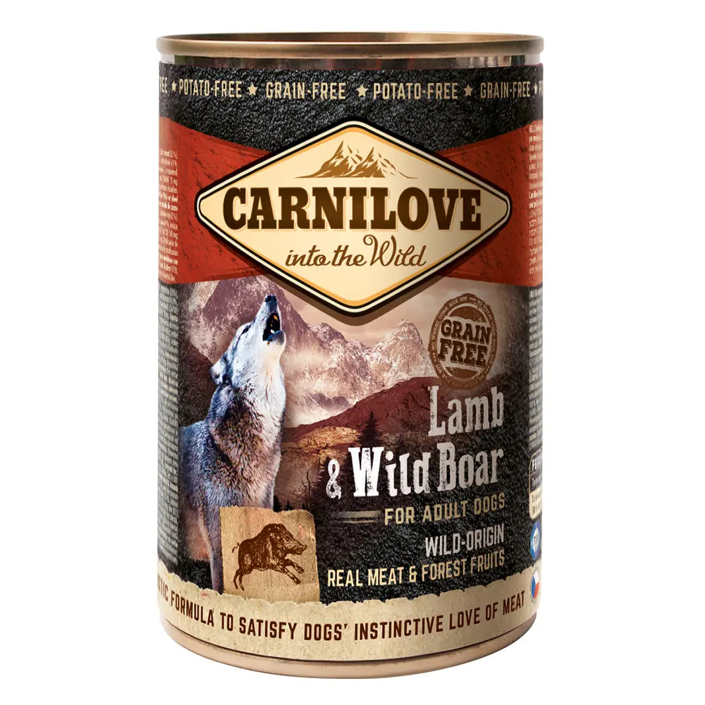 CARNILOVE LAMB & WILD BOAR FOR ADULT DOGS WET FOOD CANS 400G Carnilove