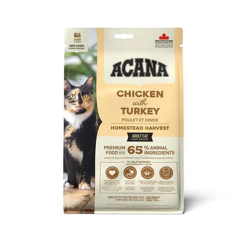 ACANA HOMESTEAD HARVEST CHICKEN WITH TURKEY DRY CAT FOOD ACANA