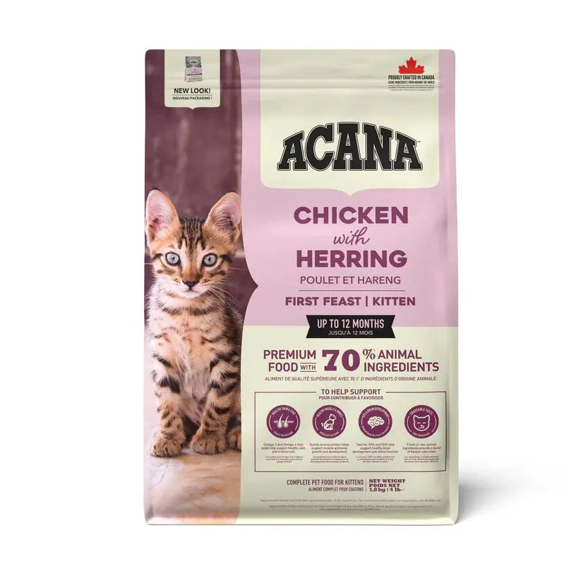 ACANA FIRST FEAST CHICKEN WITH HERRING KITTEN DRY FOOD ACANA