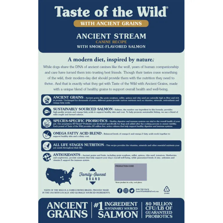 TASTE OF THE WILD ANCIENT STREAM CANINE RECIPE TASTE OF THE WILD