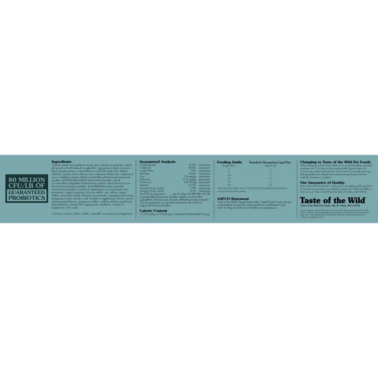 TASTE OF THE WILD APPLACHIAN VALLEY SMALL BREED CANINE TASTE OF THE WILD