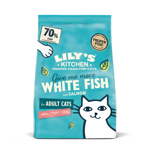 LILY'S KITCHEN FISHERMAN'S FEAST WHITE FISH & SALMON DRY CAT FOOD LILY'S KITCHEN