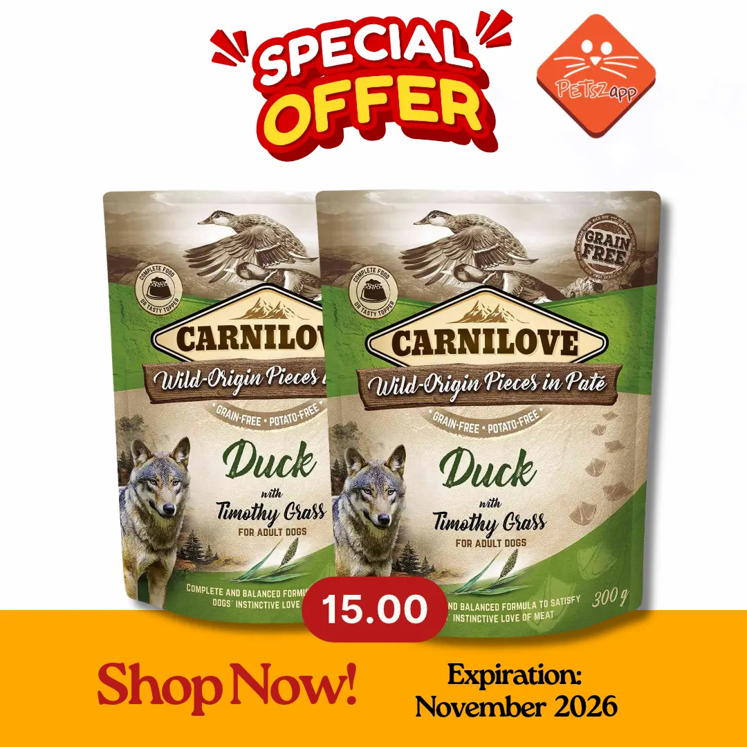 CARNILOVE DUCK WITH TIMOTHY GRASS FOR ADULT DOGS WET FOOD POUCH 300G Carnilove