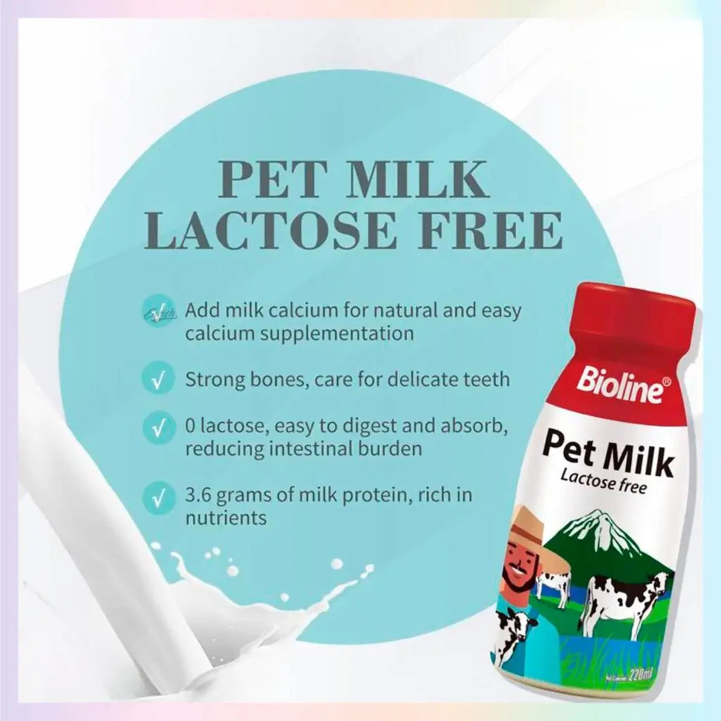 BIOLINE PET MILK FOR CATS AND DOGS LACTOSE FREE 220ML Bioline
