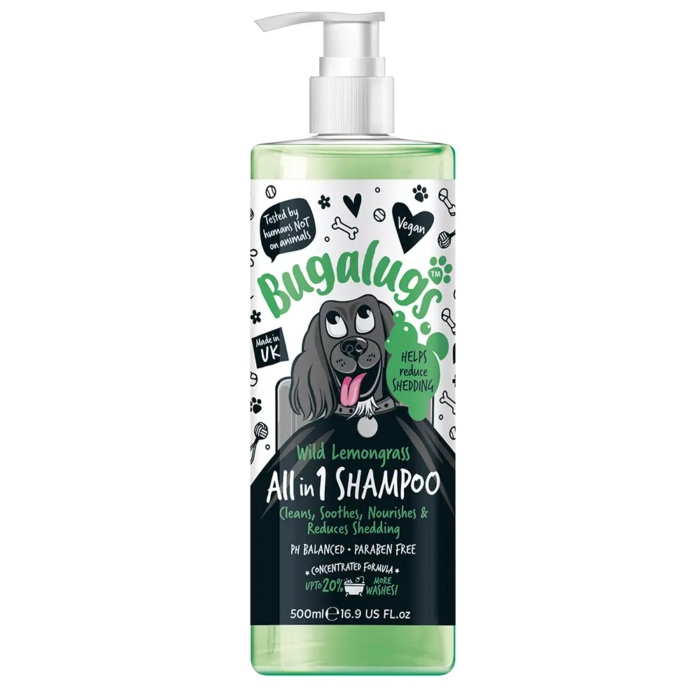 BUGALUGS ALL IN 1 WILD LEMONGRASS DOG SHAMPOO 500ML BUGALUGS