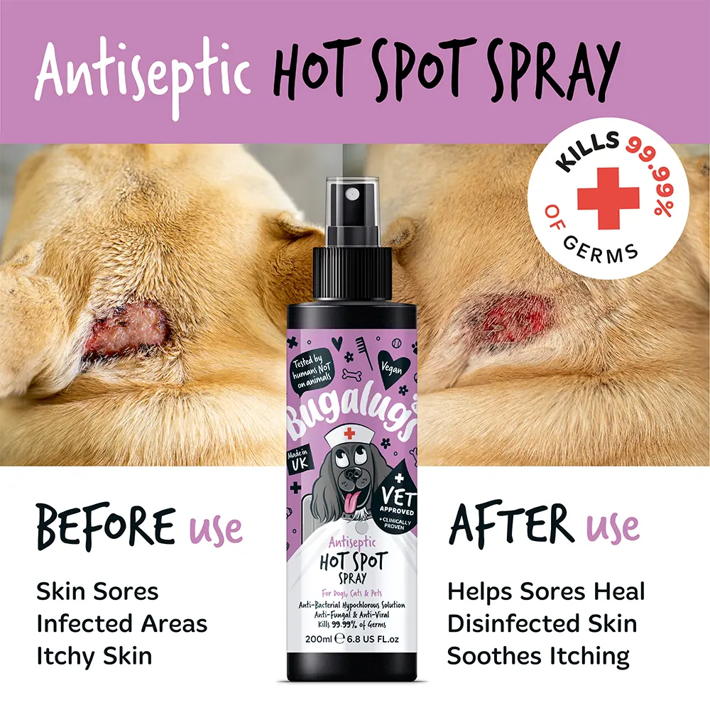 Bugalugs Antiseptic Hot Spot Spray 200ml (6.8 Fl Oz) Petszapp