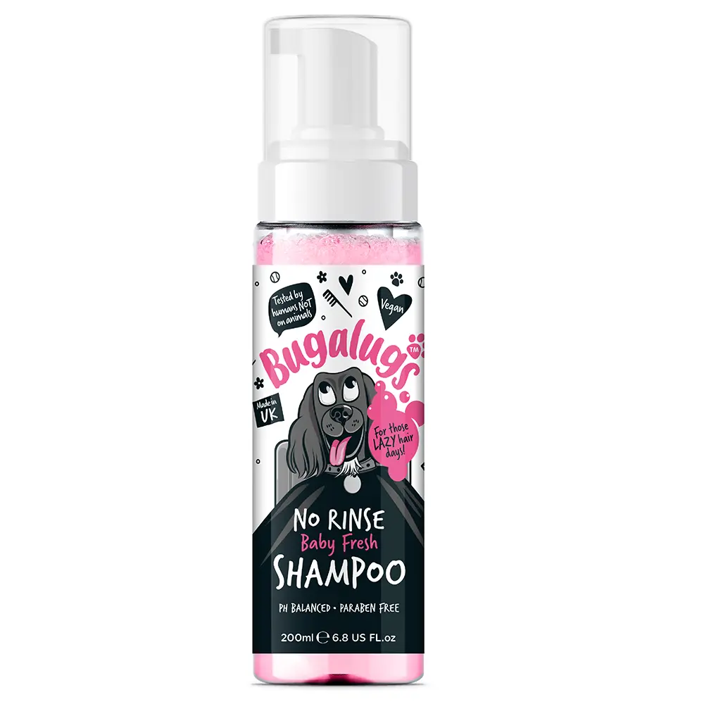 Bugalugs Baby Fresh No Rinse Dog Shampoo 200ml (6.8 Fl Oz) Petszapp