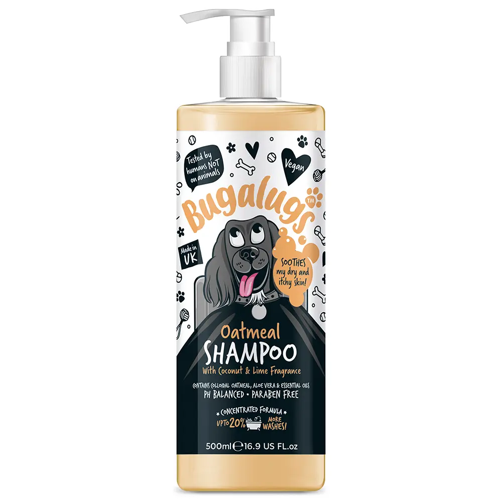 Bugalugs Oatmeal Dog Shampoo 500ml (16.9 Fl Oz) Petszapp