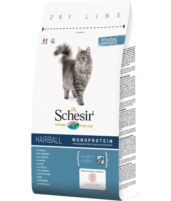SCHESIR CAT DRY FOOD HAIRBALL WITH CHICKEN Schesir
