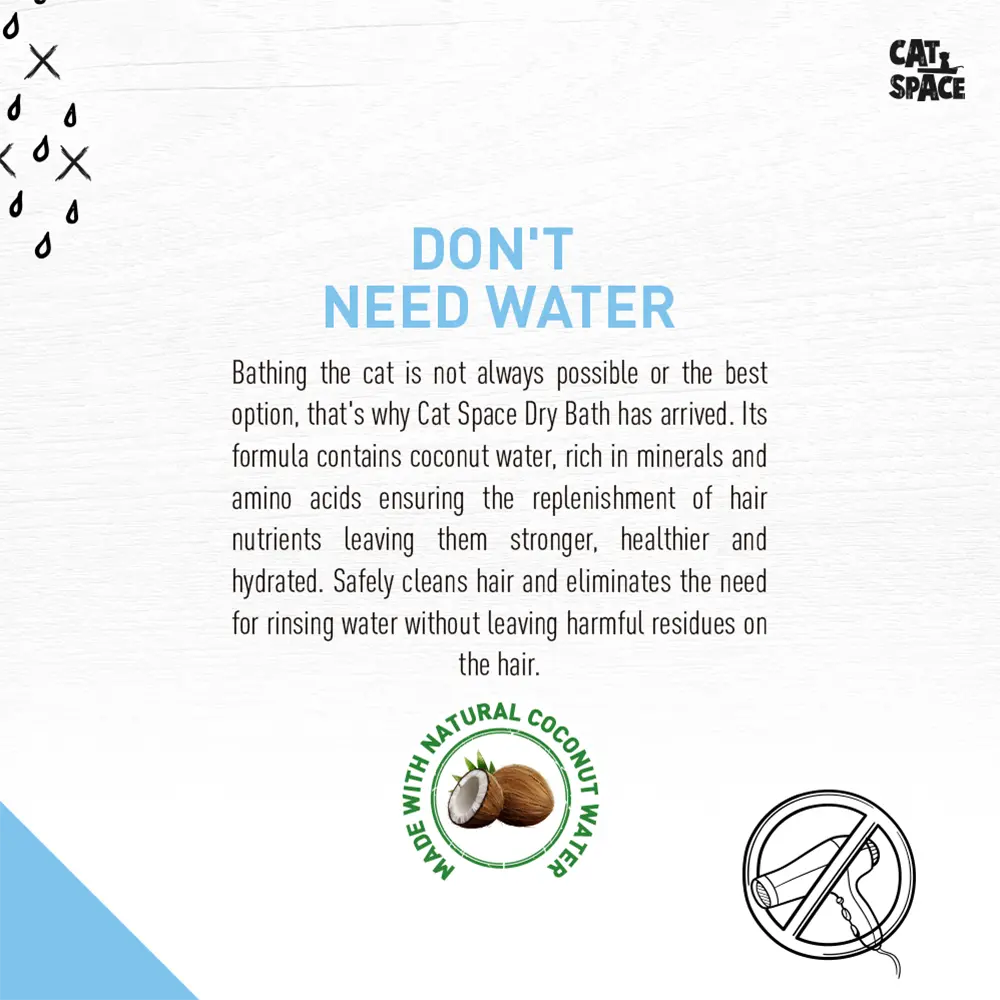 CAT SPACE DRY BATH CAT SHAMPOO 500ML CAT SPACE