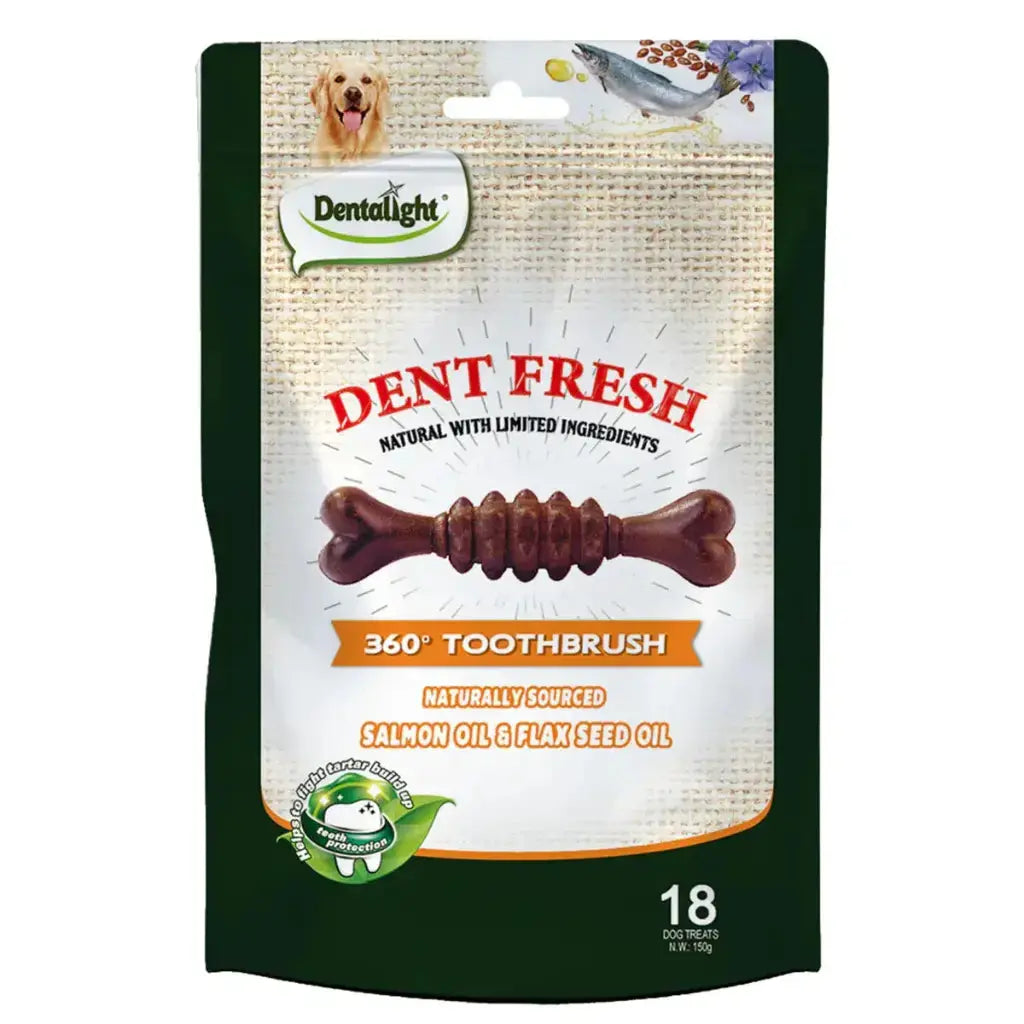 Dentalight 3" Dent Fresh 360Â° Toothbrush Dog Treat 150g Dentalight