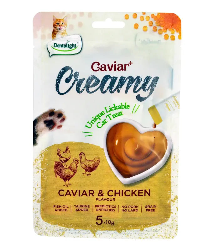 DENTALIGHT CAVIAR + CREAMY LICKABLE CAT TREATS 5x10g Dentalight