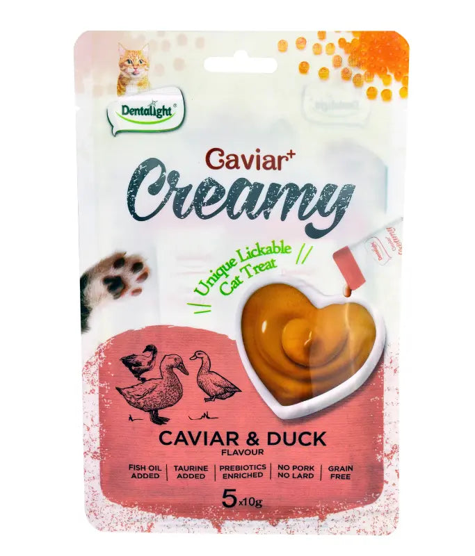 DENTALIGHT CAVIAR + CREAMY LICKABLE CAT TREATS 5x10g Dentalight
