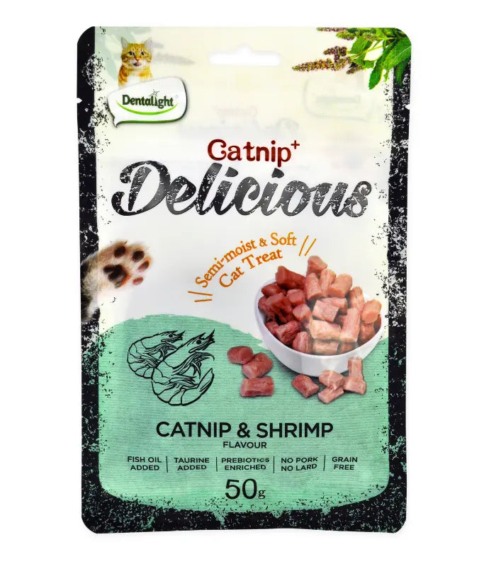 DENTALIGHT CATNIP + SEMI MOIST & SOFT CAT TREAT 50G Dentalight