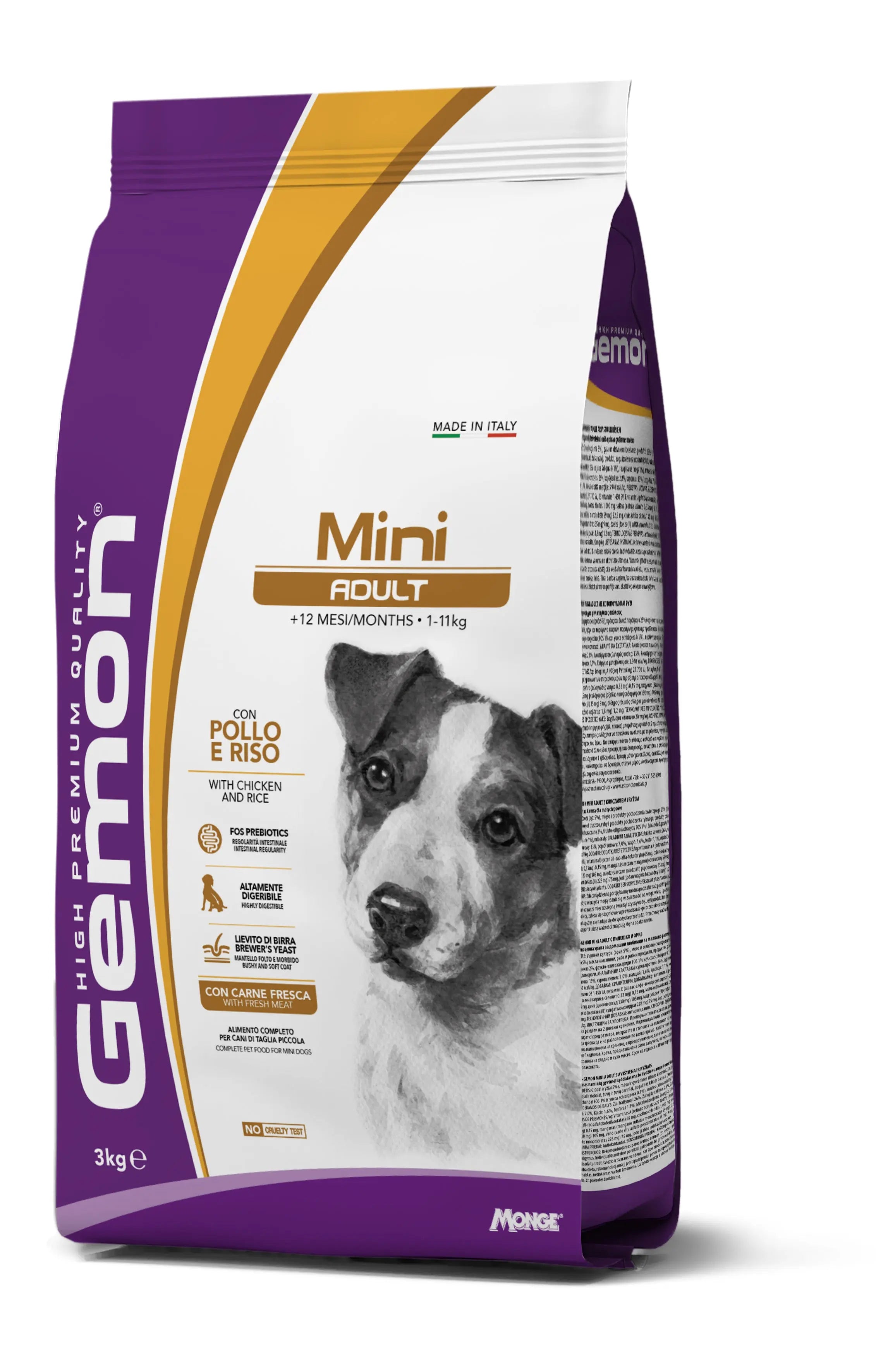 GEMON DOG MINI ADULT WITH CHICKEN AND RICE 3 KG Gemon