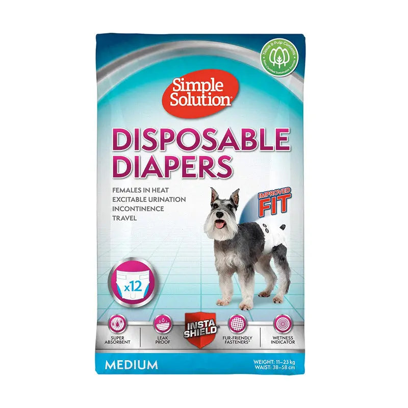SIMPLE SOLUTION DISPOSABLE DIAPERS 12PACK SIMPLE SOLUTION