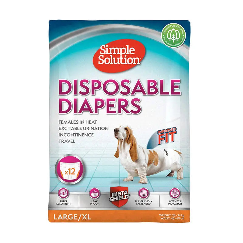 SIMPLE SOLUTION DISPOSABLE DIAPERS 12PACK SIMPLE SOLUTION
