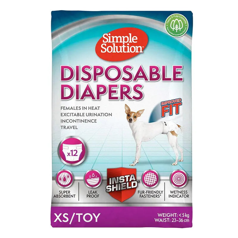 SIMPLE SOLUTION DISPOSABLE DIAPERS 12PACK SIMPLE SOLUTION