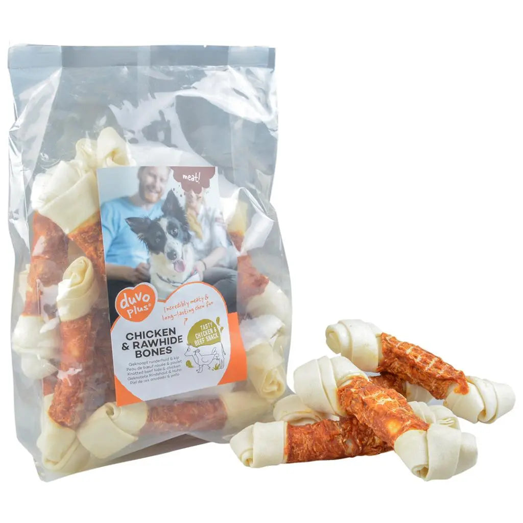 Duvo+ Chicken & Rawhide Small Bones - Dog Treats Duvo+